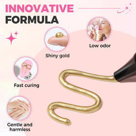 UNA GELLA packaging label close-up showing product details and user-friendly instructions benefit