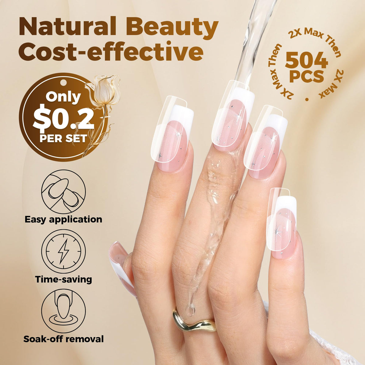 UNA GELLA painted French manicure example showing clean full-cover results