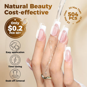 UNA GELLA painted French manicure example showing clean full-cover results