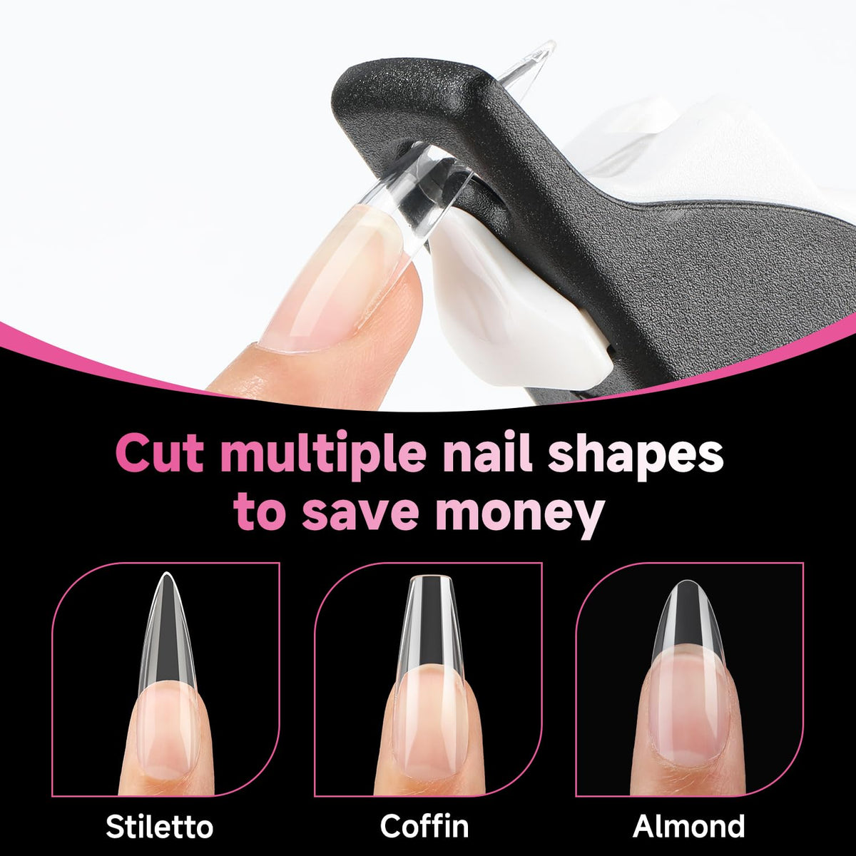 UNA GELLA finished painted stiletto nails showcasing salon-ready look