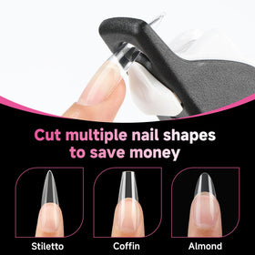 UNA GELLA finished painted stiletto nails showcasing salon-ready look