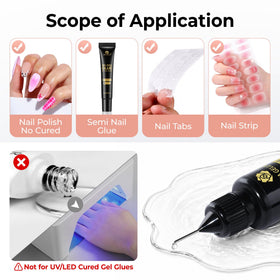 UNA GELLA pinpoint applicator close-up for precise adhesive removal benefit
