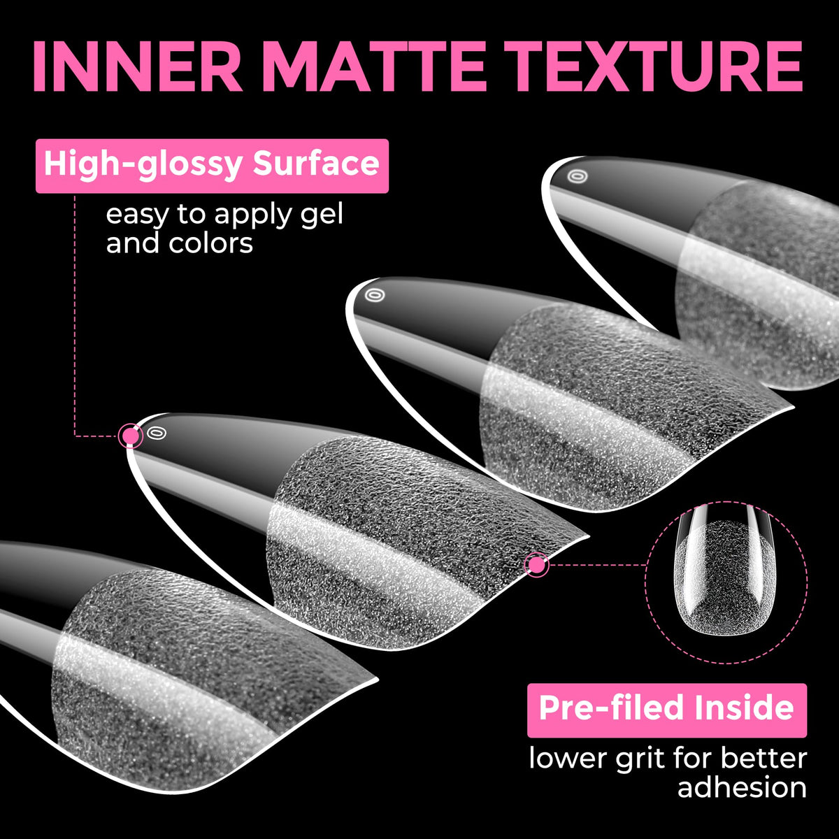 UNA GELLA polished almond tips in a lifestyle scene demonstrating glossy finish
