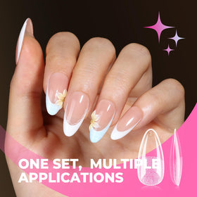 UNA GELLA polished press-on nails in lifestyle scene for finished look