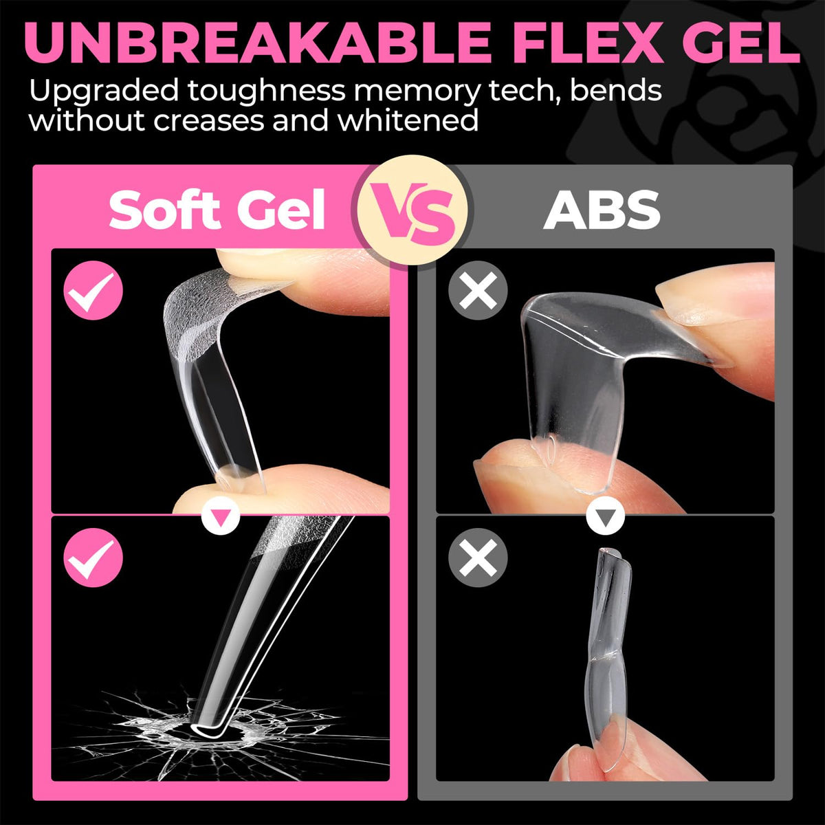 UNA GELLA finished polished long coffin nails showing salon-quality appearance