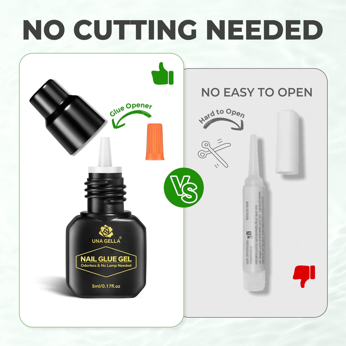 UNA GELLA during press-on nail application demonstrating quick secure bond benefit