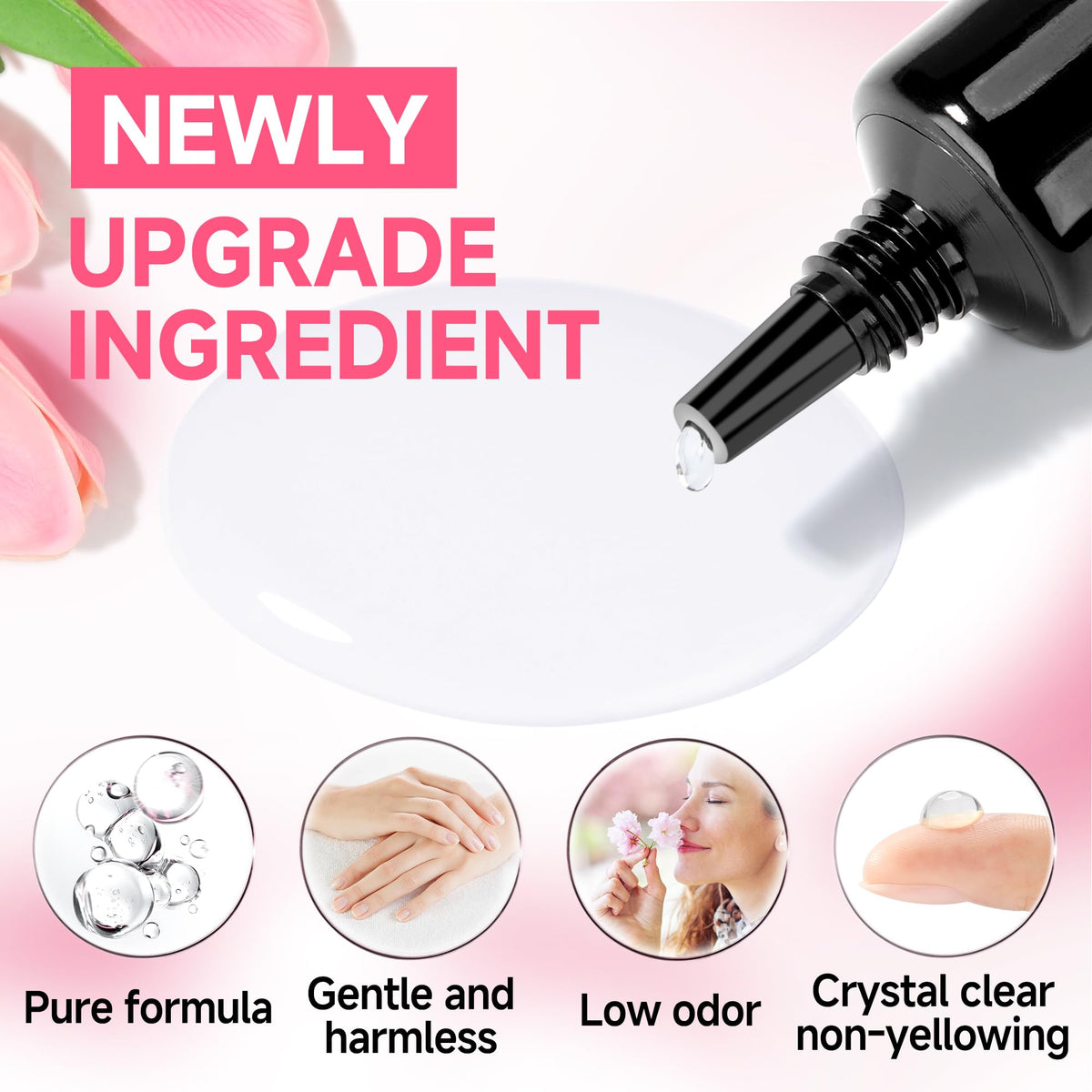 UNA GELLA press-on nail bonding close-up, highlighting strong long-lasting adhesion