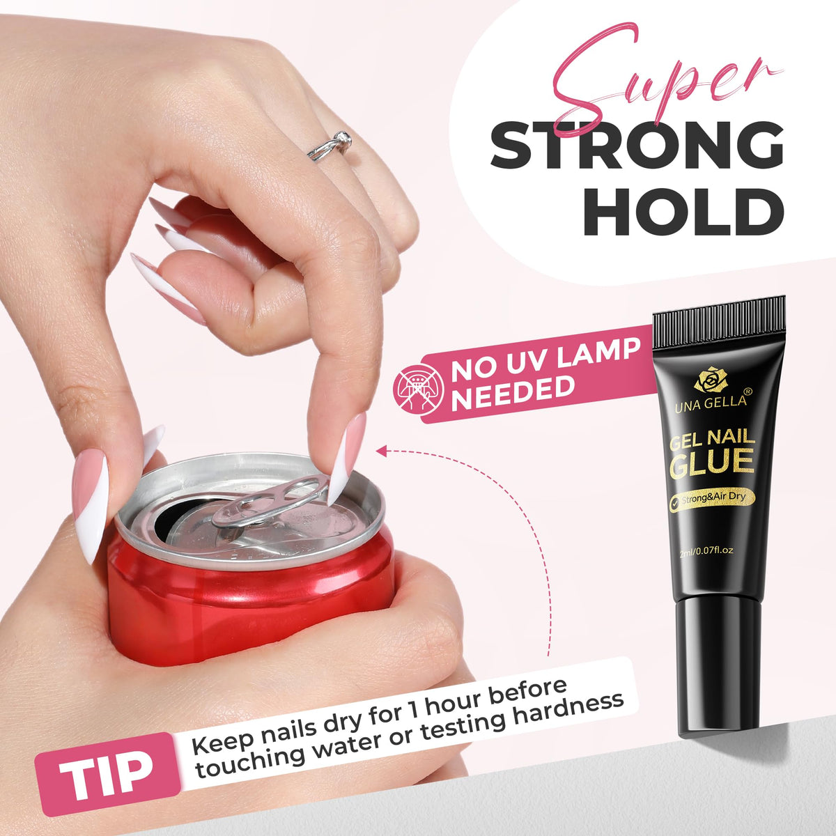 UNA GELLA assembled press-on nails demonstrating long-lasting, neat finish