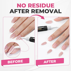 UNA GELLA remover droplet on nail edge softening adhesive for removal