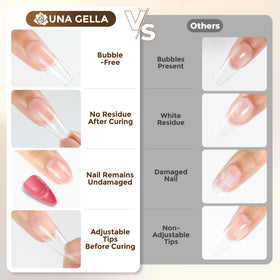 UNA GELLA holding rhinestone on nail demonstrating strong embellishment bond