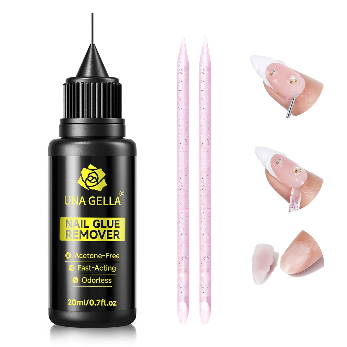 UNA GELLA used in salon setting demonstrating low-odor comfortable removal benefit