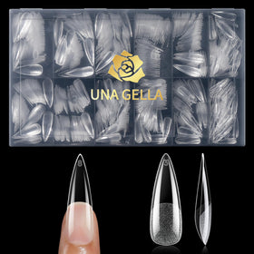 UNA GELLA hand scale comparison showing length and proportions against real nails