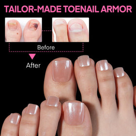 UNA GELLA tips beside ruler showing scale and customizable length benefit