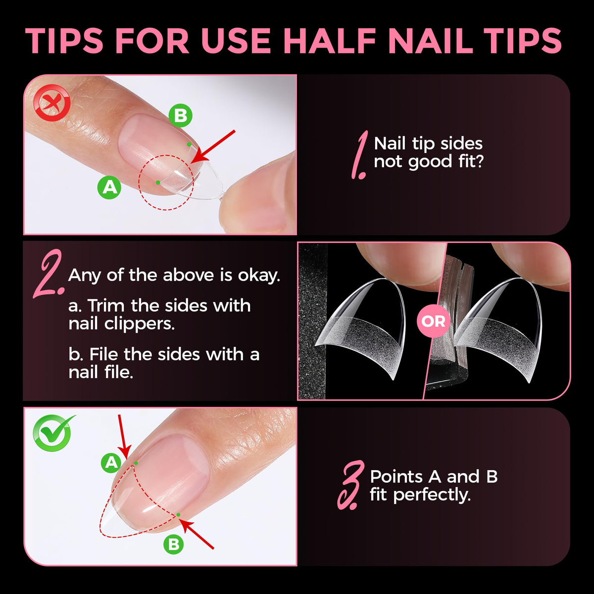 UNA GELLA scale shot of a tip on a natural finger showing realistic size fit
