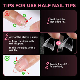 UNA GELLA scale shot of a tip on a natural finger showing realistic size fit