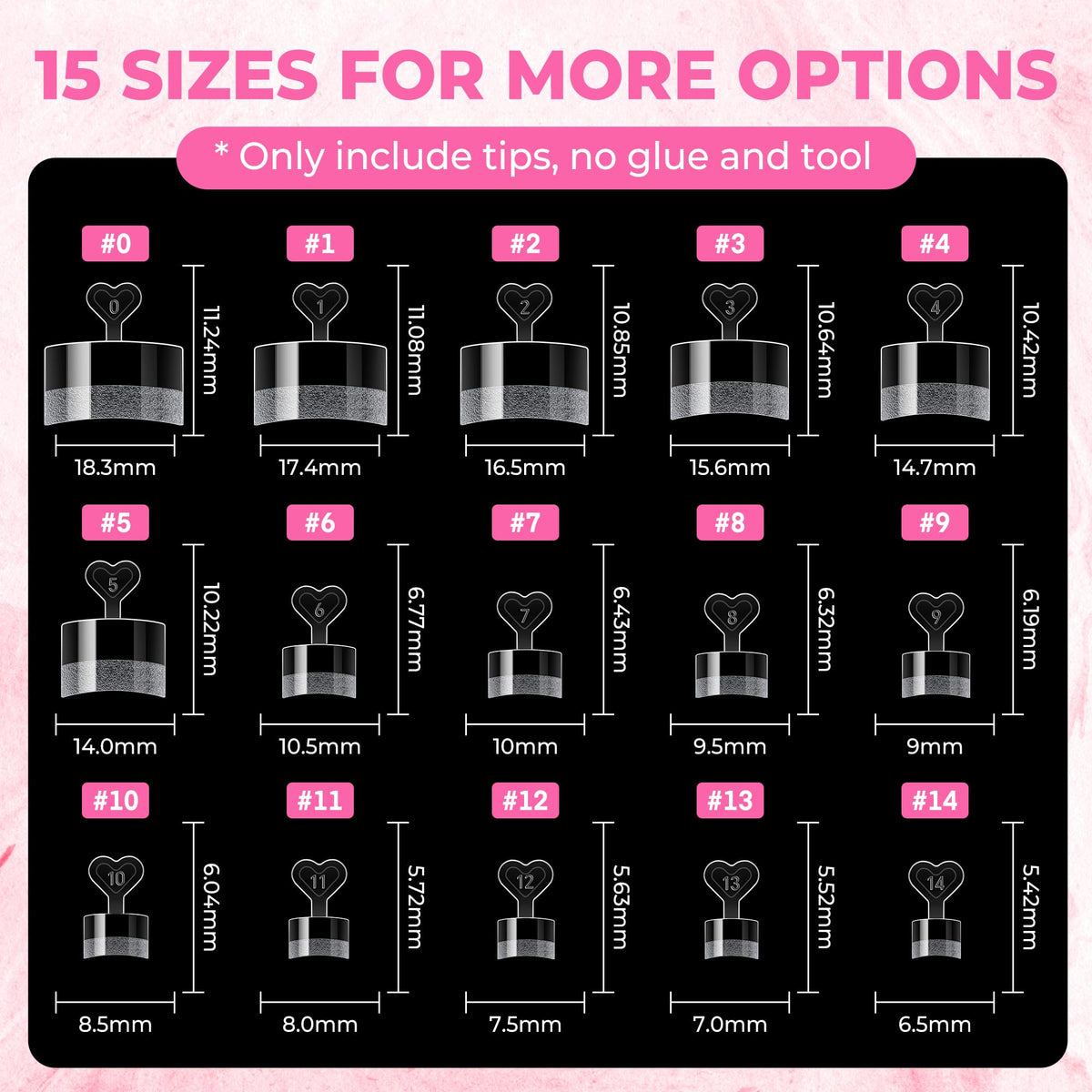 UNA GELLA scale comparison with coin showing tip size options