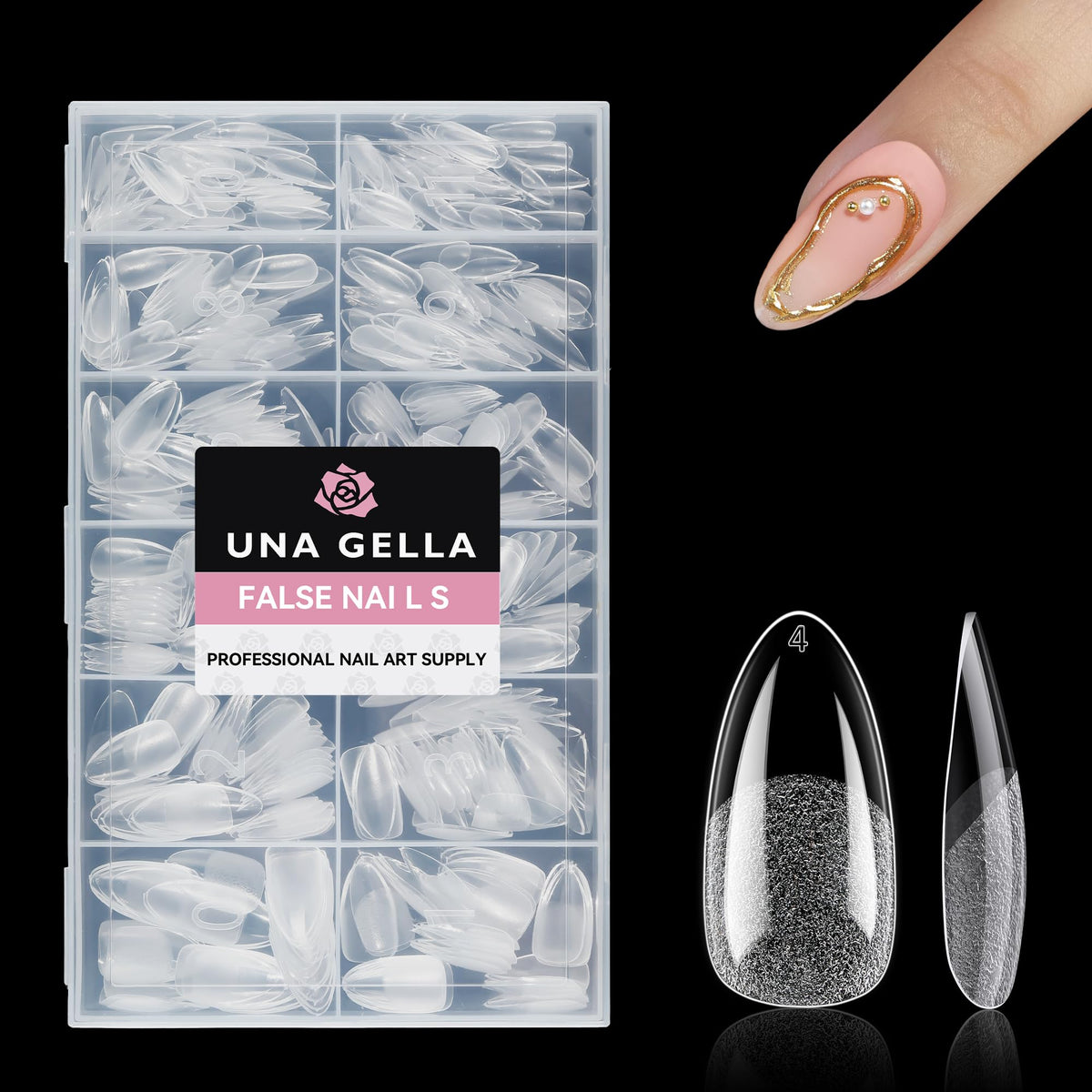 UNA GELLA tips next to coin showing size and scale for selection