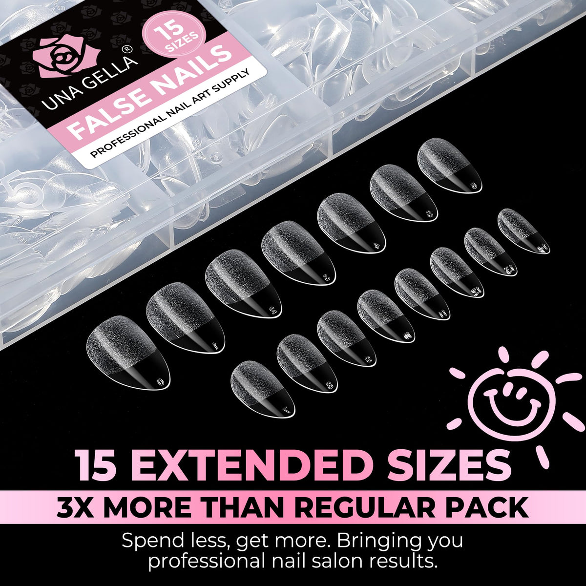 UNA GELLA tips next to finger for size and scale comparison benefit