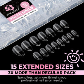 UNA GELLA tips next to finger for size and scale comparison benefit