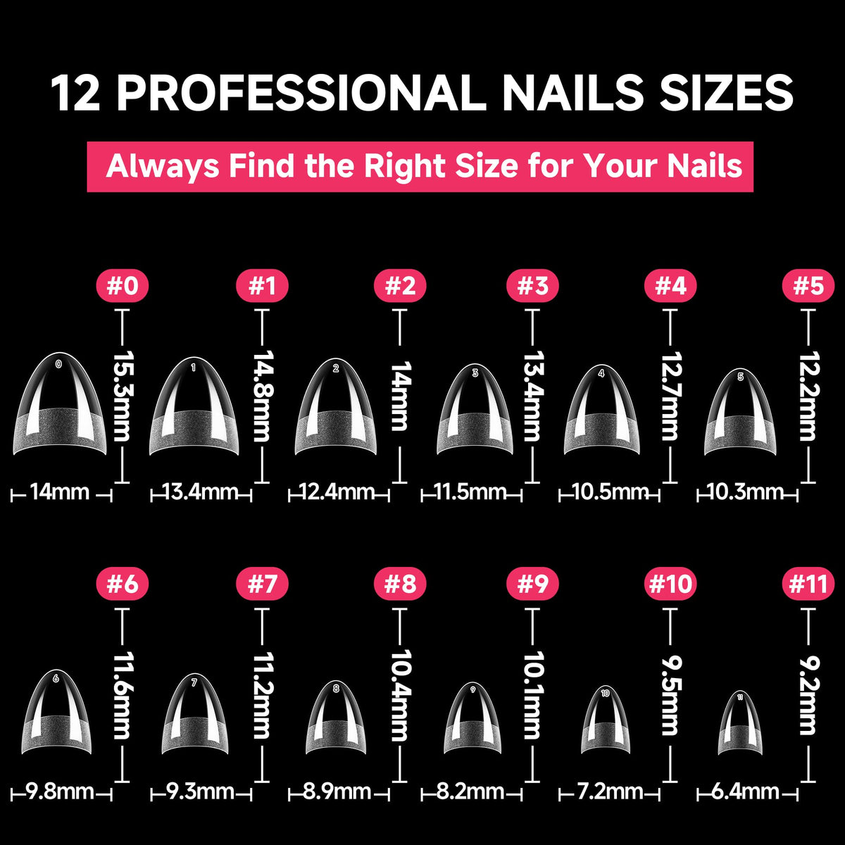 UNA GELLA tips next to a ruler showing extra-short scale for realistic sizing