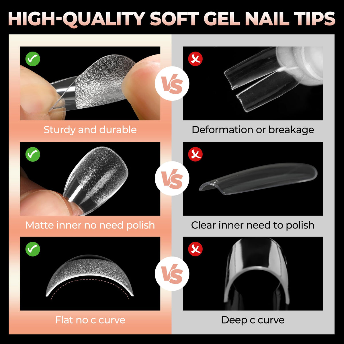 UNA GELLA tips shown on hand for scale and realistic length preview