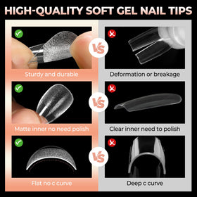 UNA GELLA tips shown on hand for scale and realistic length preview