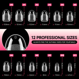 UNA GELLA scale comparison on hand, shows short oval length and natural look