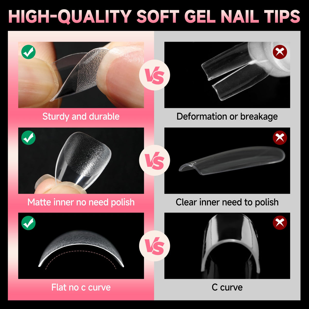 UNA GELLA trimmed and filed tips demonstrating easy customization