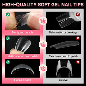 UNA GELLA trimmed and filed tips demonstrating easy customization