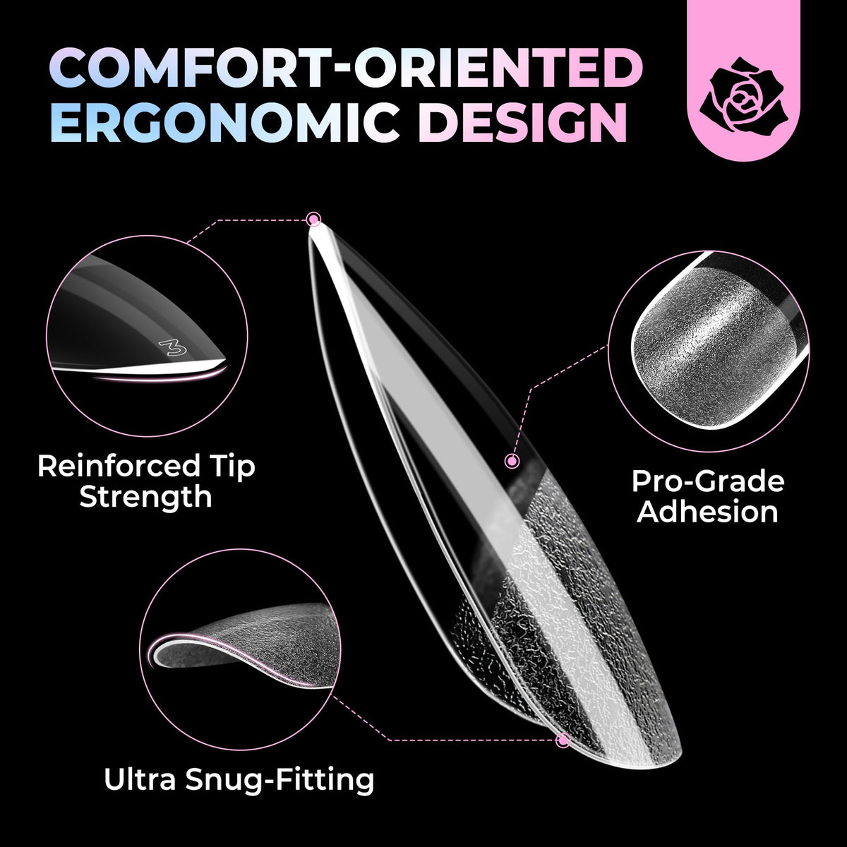 UNA GELLA spread of 15 sizes for precise fit across nails