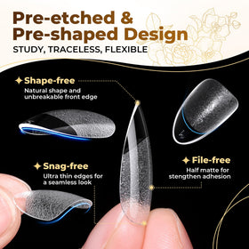 UNA GELLA top view of numbered sizes on tips for quick fitting and selection