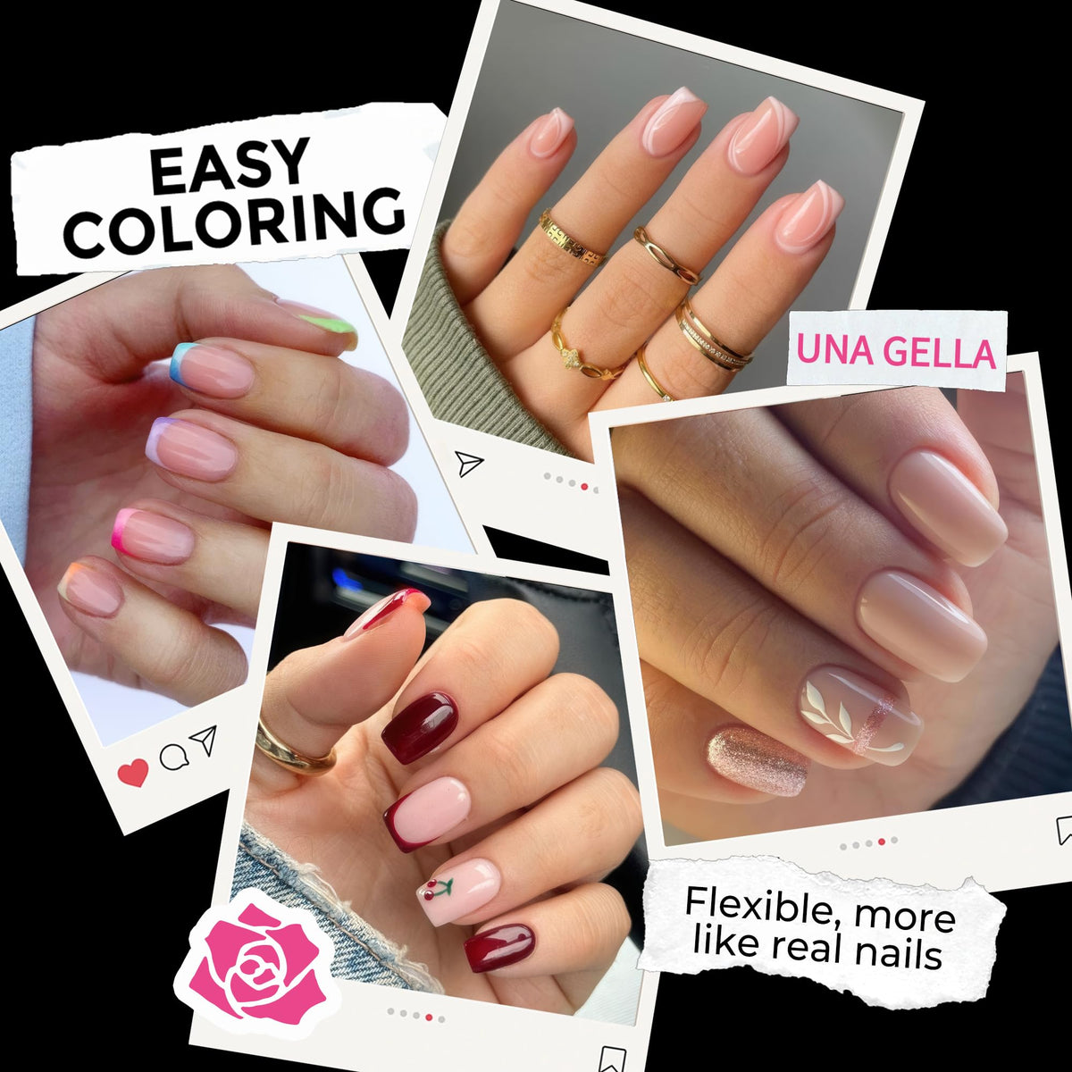 UNA GELLA labeled tip sizes visible for easy selection and fitting