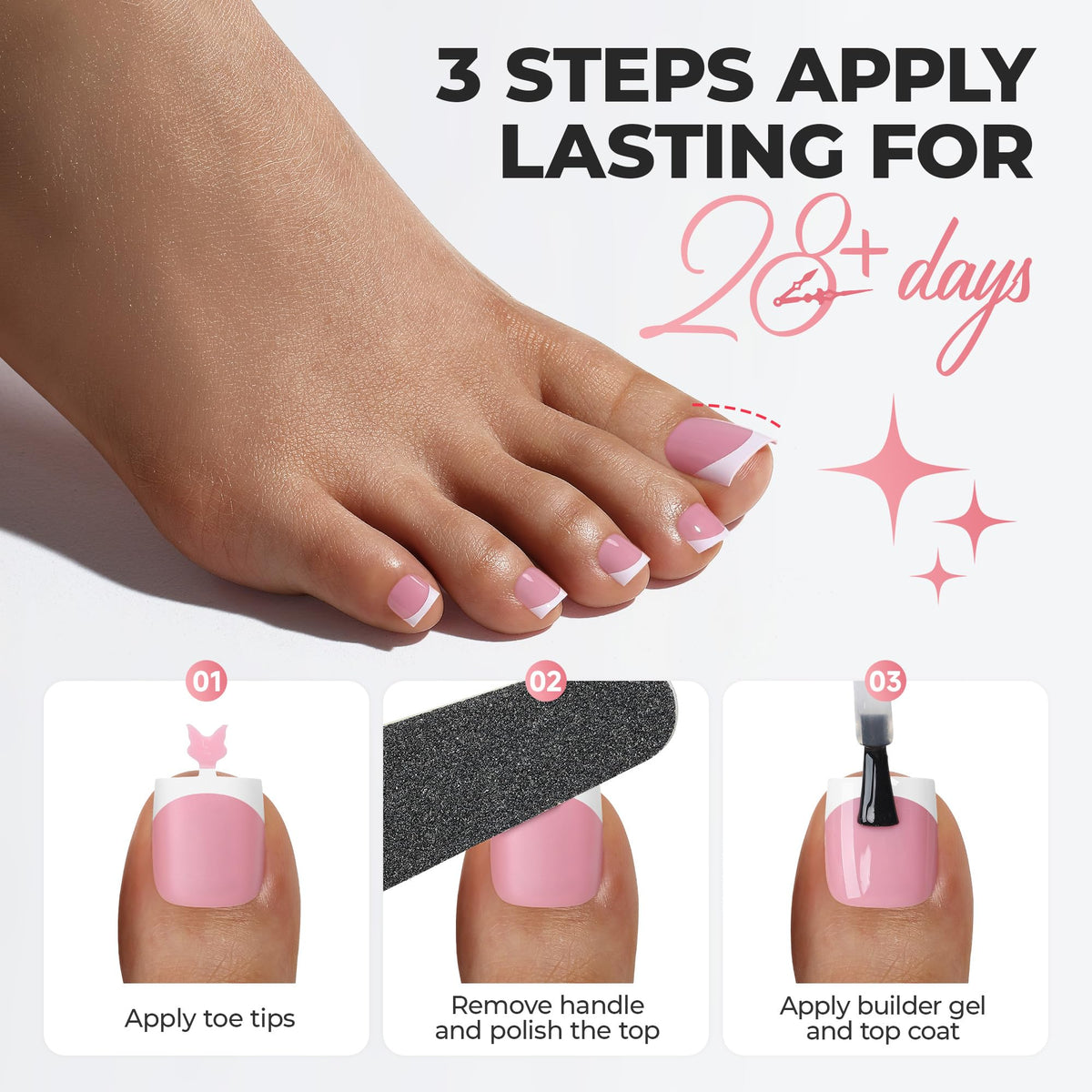UNA GELLA display of 15 sizes laid out for precise fit across toes