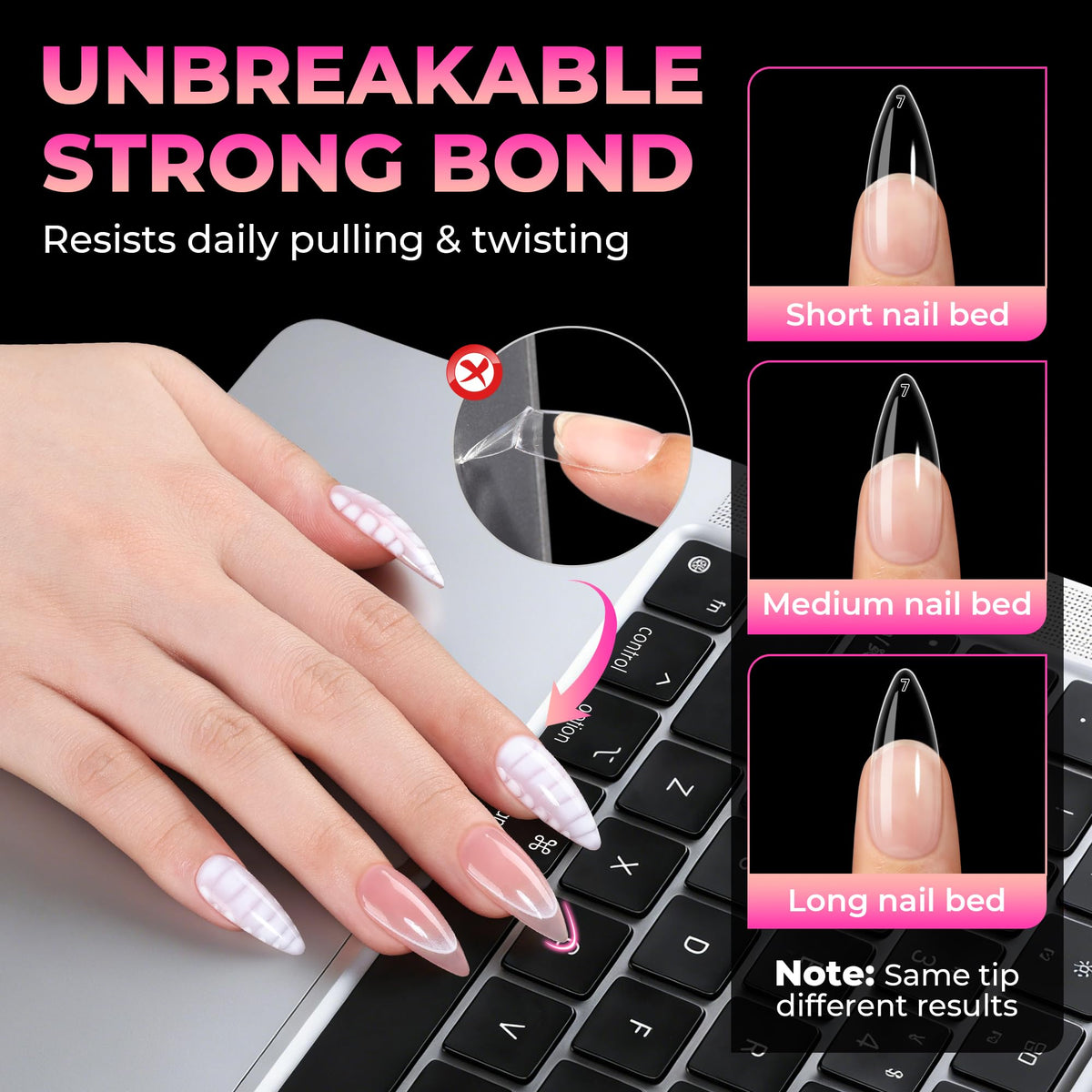 UNA GELLA pre-numbered tips organized for quick size selection and efficient workflow