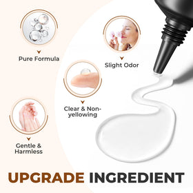 UNA GELLA tube beside coin showing 10ml scale for travel-friendly size