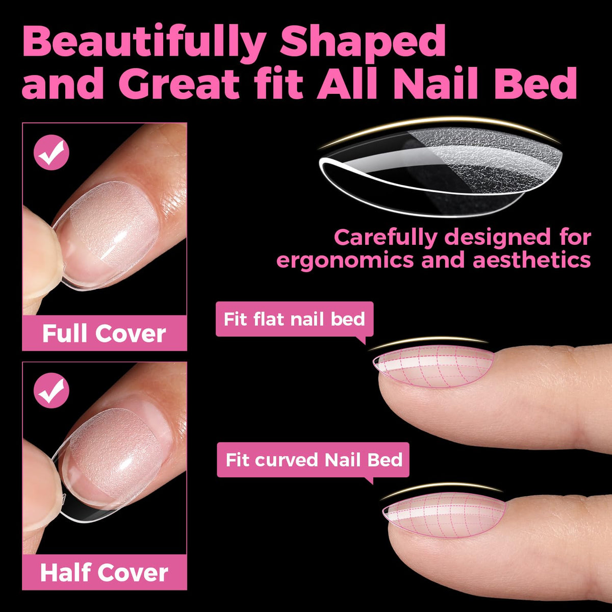 UNA GELLA laid-out tips displaying 12 sizes for quick size selection