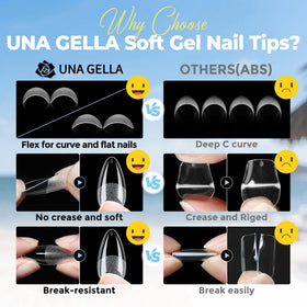 UNA GELLA size selection display with 15 sizes for precise fit