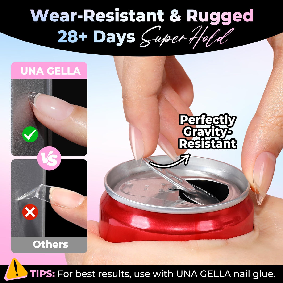UNA GELLA layout of 15 sizes and 300pcs, full-size range for precise fit