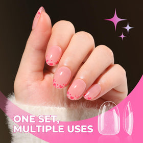 UNA GELLA soft gel tip bent to show flexible, break-resistant comfort