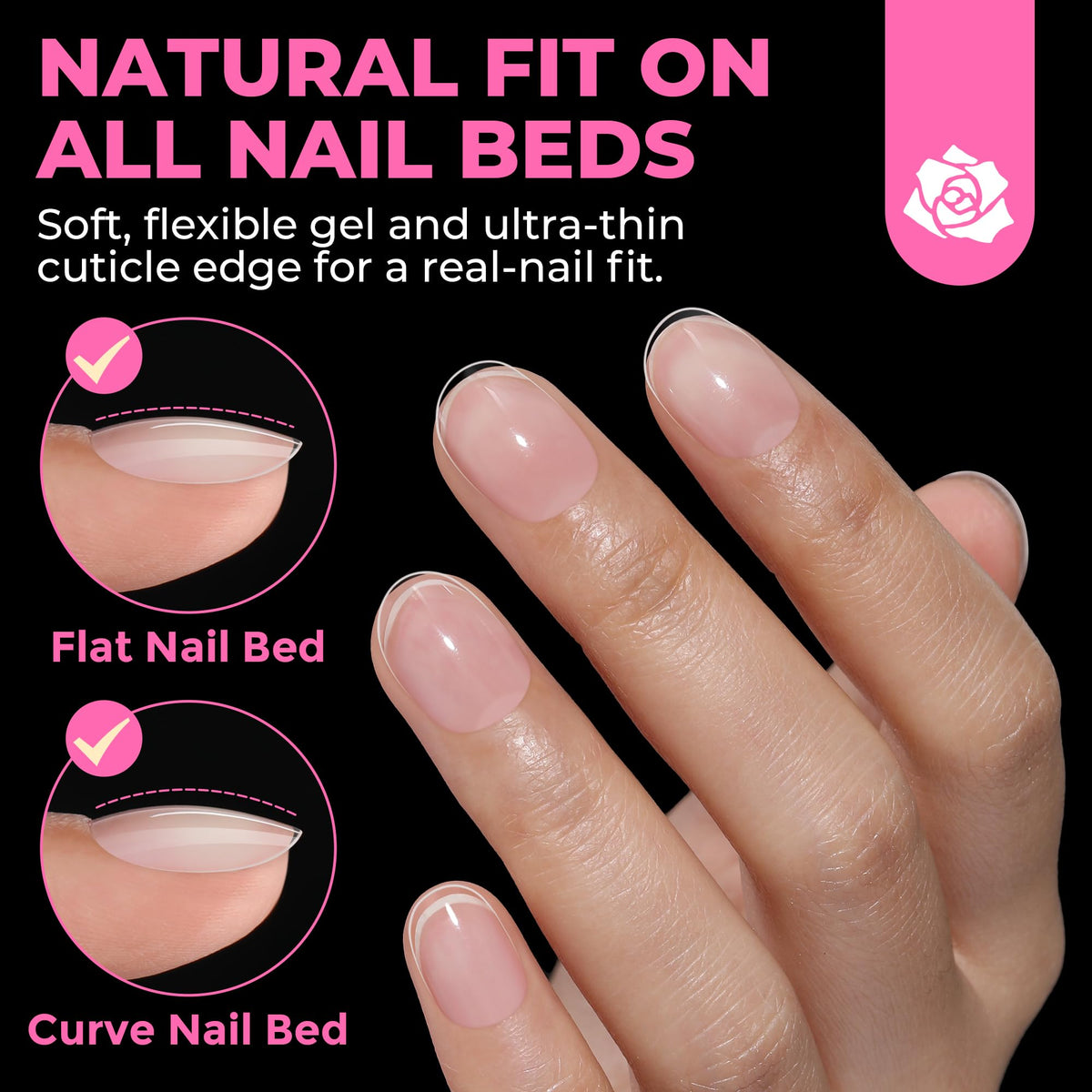 UNA GELLA soft-gel tip bending to show flexibility and comfortable wear