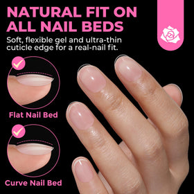 UNA GELLA soft-gel tip bending to show flexibility and comfortable wear