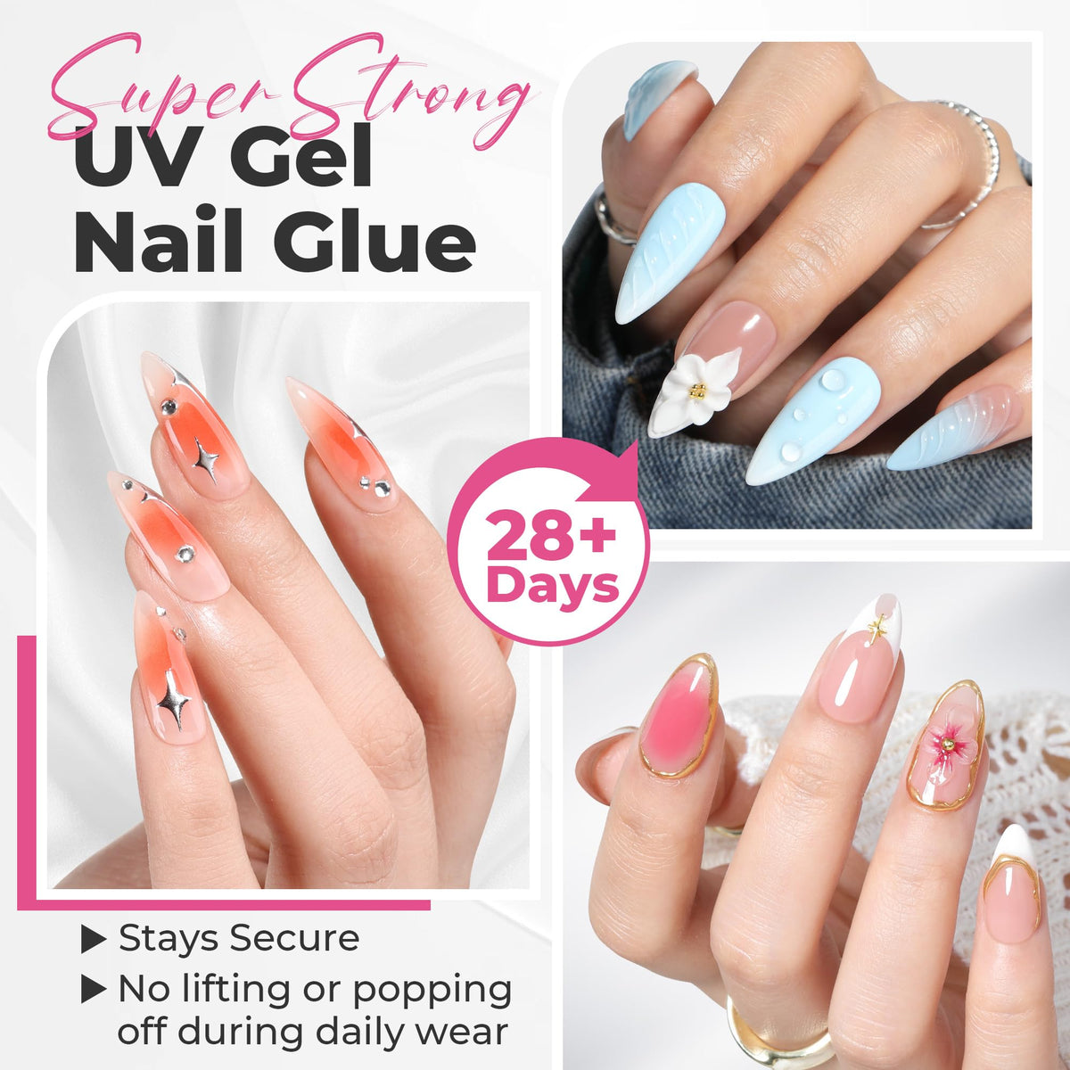 UNA GELLA close-up of gel texture on applicator, non-run control benefit