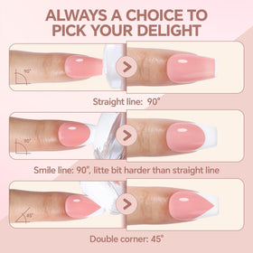 UNA GELLA stamper transferring French tip on a fingernail for fast results