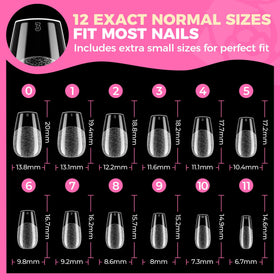 UNA GELLA storage box open with organized tips to keep sizes sorted and accessible