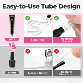 UNA GELLA gel texture close-up highlighting thick non-running formula advantage