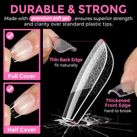UNA GELLA glossy tip surface reflecting light for easy polish application