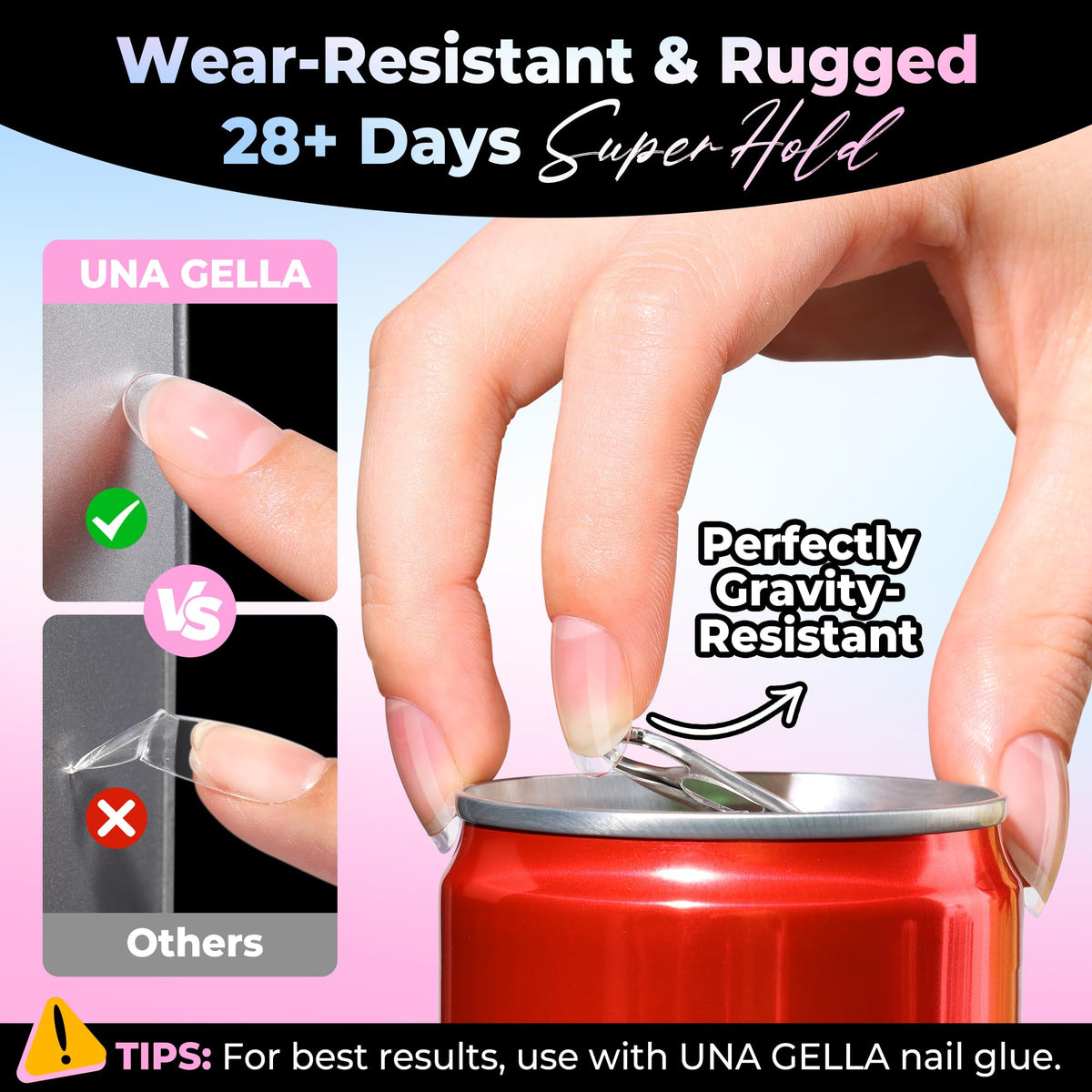 UNA GELLA soft-gel texture detail demonstrating flexibility and comfort