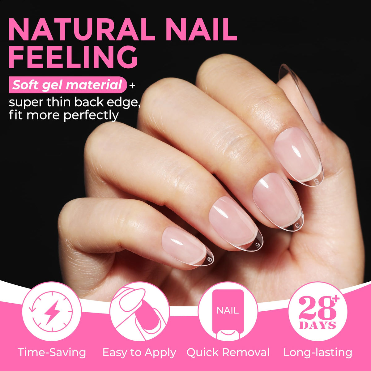 UNA GELLA soft gel tip texture close-up for flexible comfort benefit