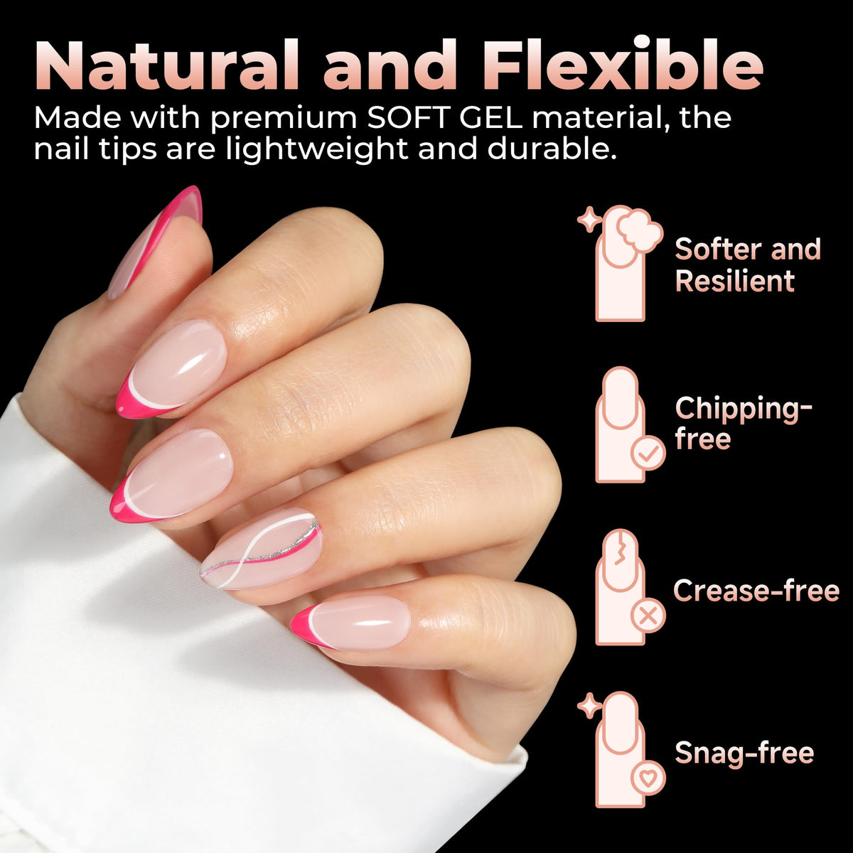 UNA GELLA thick front edge detail boosting tip durability and strength