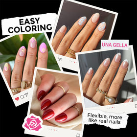 UNA GELLA detail of thin back edge demonstrating snug fit at cuticle benefit